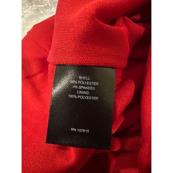 Tahari ASL Stretch Crepe A-Line Grommet Side Tie Mini Dress Size US 8 Red - Picture 5 of 10